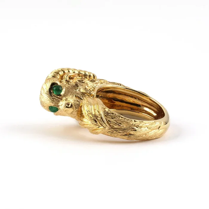 Webb Emerald & Gold Ram’s Head Ring