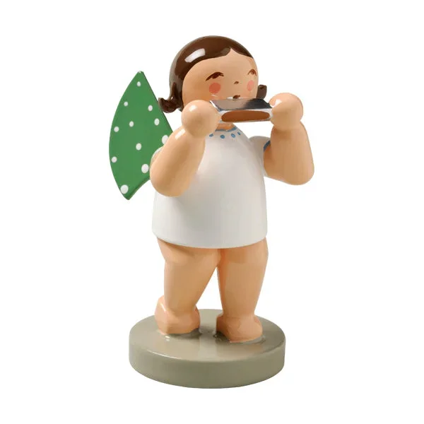 Wendt & Kuhn Angel with Harmonica Wooden Figurine