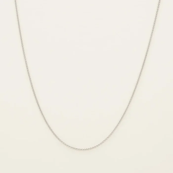 Wheat Chain in 14kt White Gold (16-18 inches and 1mm wide)