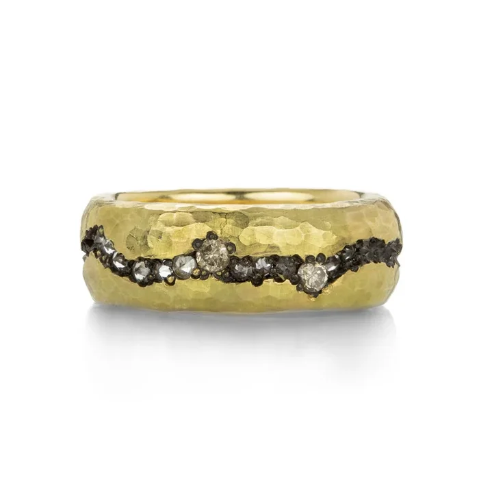 White and Brown Diamond Fissure Band