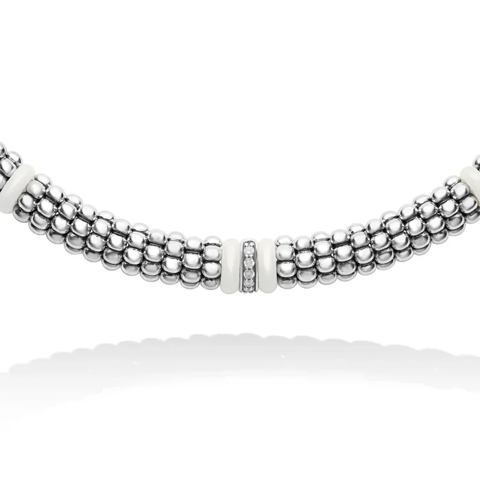 White Caviar Single Station Diamond Caviar Necklace