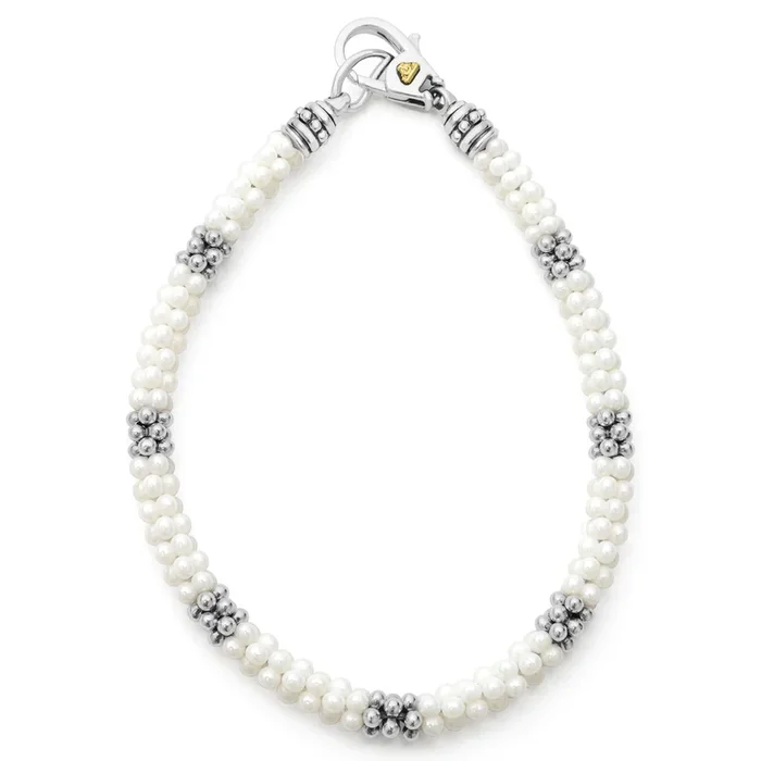 White Caviar White Seven Silver Station Ceramic Bracelet | 5mm
