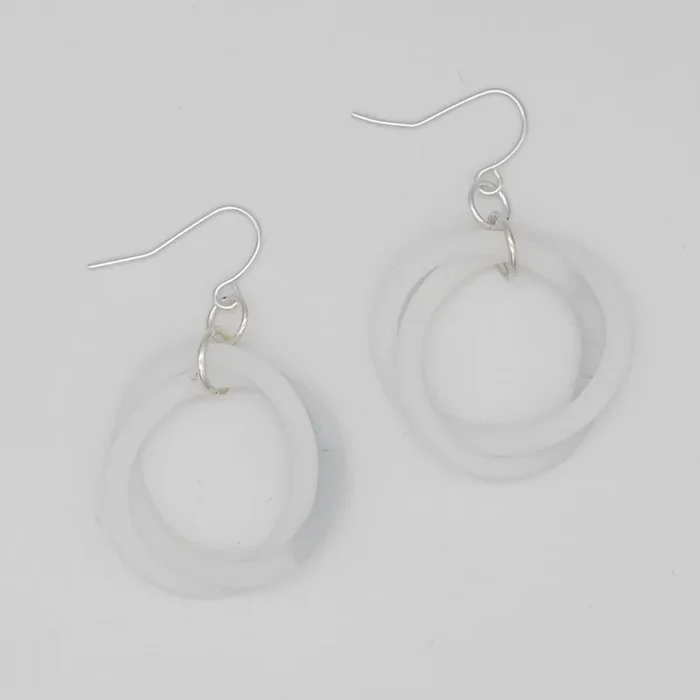 White Cefalu Swirl Earring