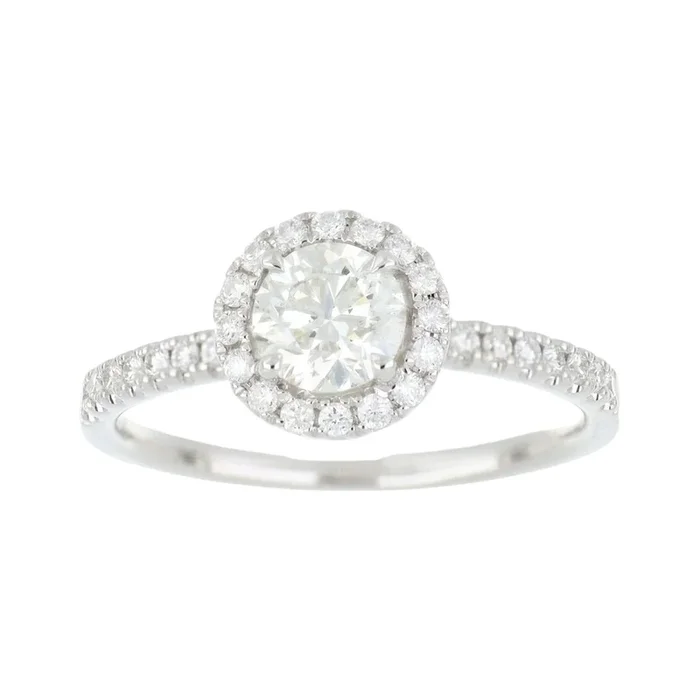 White Diamond Ring (White Diamond 0.7 cts. J SI2 White Diamond 0.35 cts.)