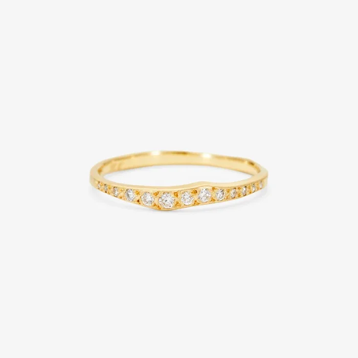 White Diamond Ripple Half Eternity Band | R10002W