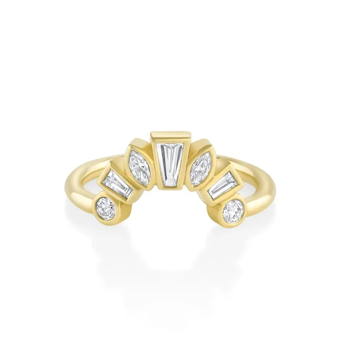 White Diamond Victoria Bezel Ballerina Band