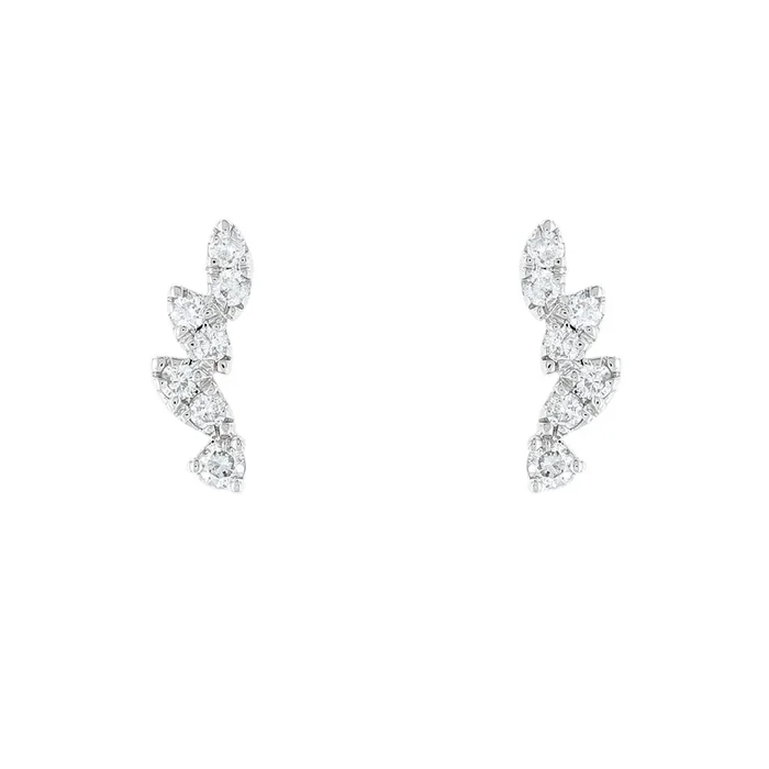 White Gold Diamond Climber Earrings
