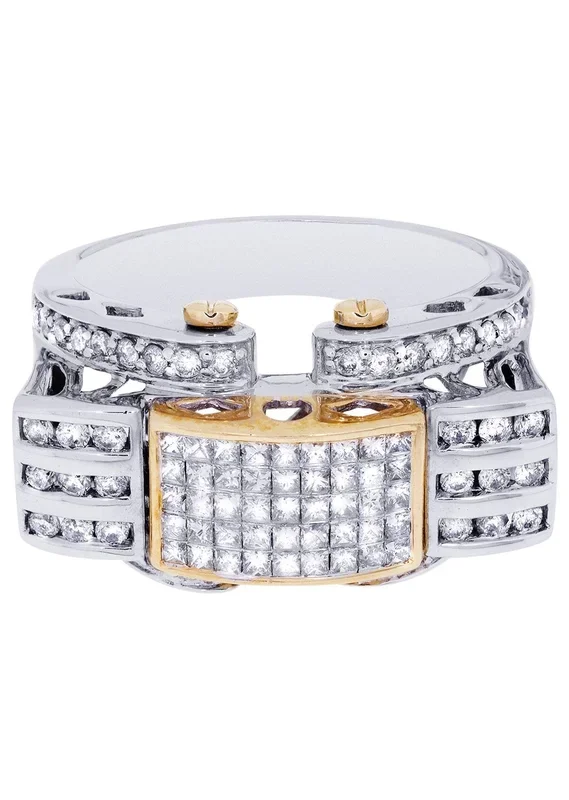White Gold Mens Diamond Ring| 1.37 Carats| 13.37 Grams