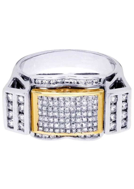 White Gold Mens Diamond Ring| 1.41 Carats| 11.41 Grams