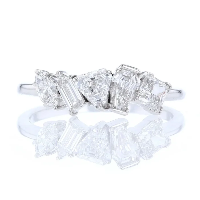 White Gold Multi-Shape Lab Diamond Ring