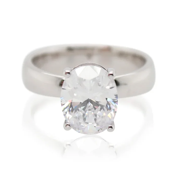 White Gold Oval Solitaire Engagement Mounting