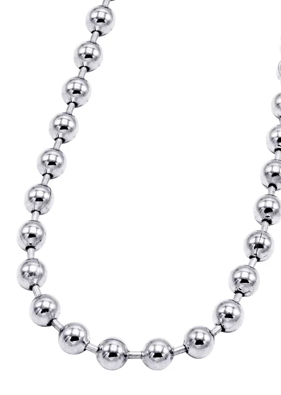 White Gold Plated Mens Dog Tag Chain