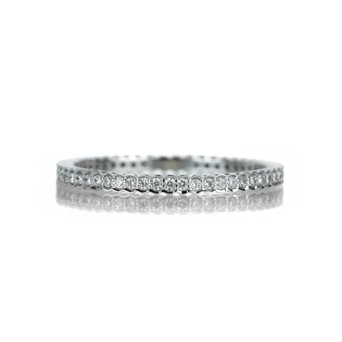 White Gold White Diamond Scallop Band