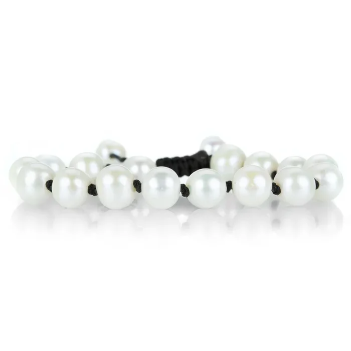 White Pearl Macrame Bracelet