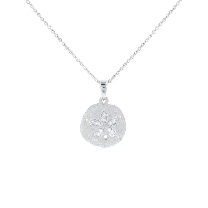 White Sapphire Sand Dollar Necklace | Fox Fine Jewelry