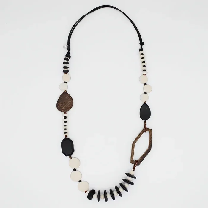 White Wood Bead Gabby Necklace