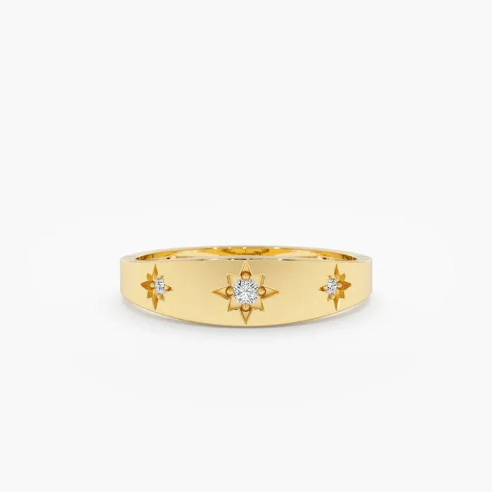 Wide Diamond Starburst Ring, Estelle