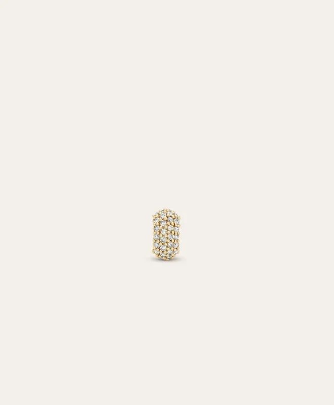 Wide Pavé Aquamarine Mini Bead