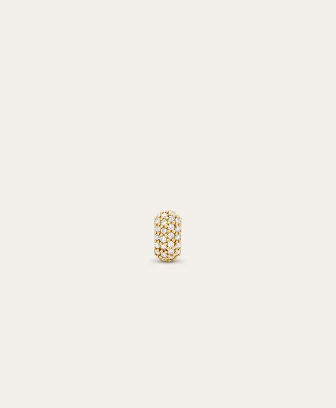Wide Pavé Diamond Mini Bead