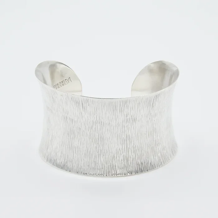 Wide Textured Sterling Silver Cuff