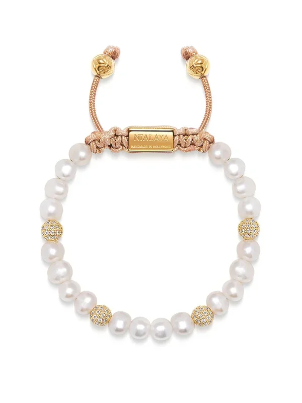 Women’s Beaded Bracelet with Pearl and Gold