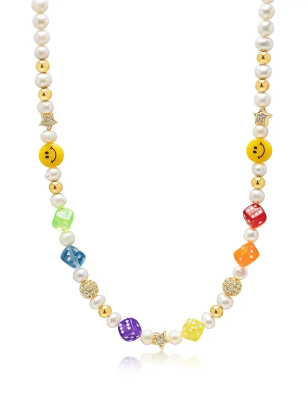 Women’s Pair of Dice Pearl Choker