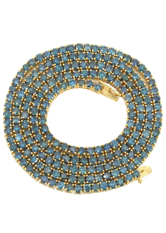 Women Jewelry – Diamond Necklace For Women | Blue Diamond Tennis Chain