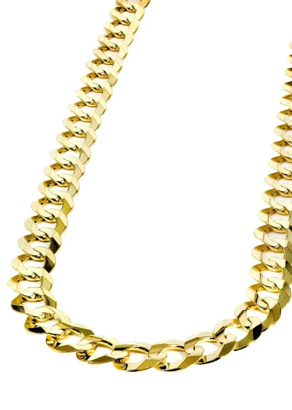 Womens 14K Gold Chain – Solid Cuban Link Chain