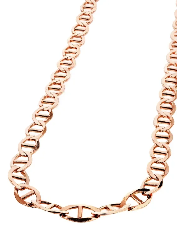 Womens 14K Rose Gold Chain – Solid Mariner Chain