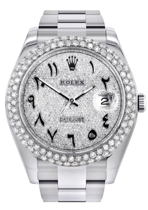 Womens Rolex Datejust II Watch | 41 MM | Diamond Arabic Numeral Dial | Two Row | Oyster Band
