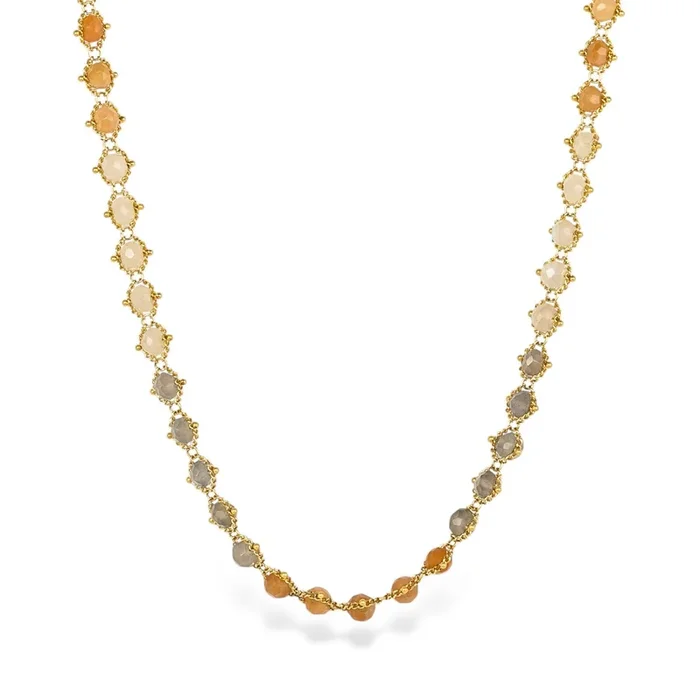 Woven Mixed Moonstone Dusk Necklace