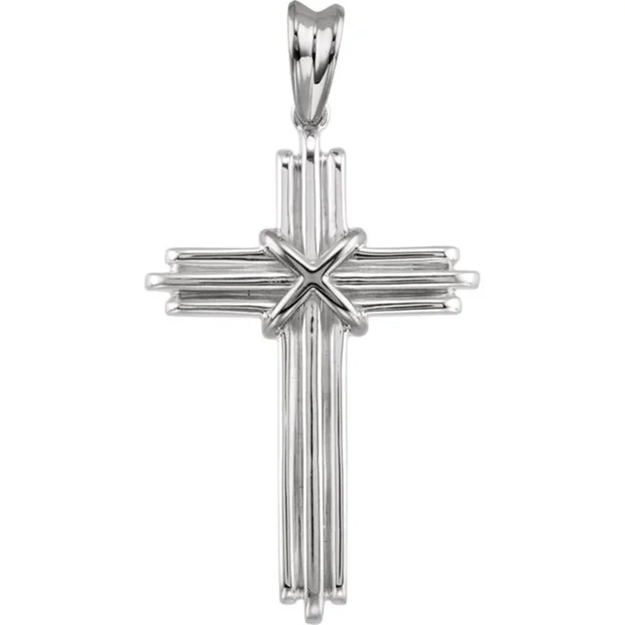 Wrapped Cross Pendant in Sterling Silver