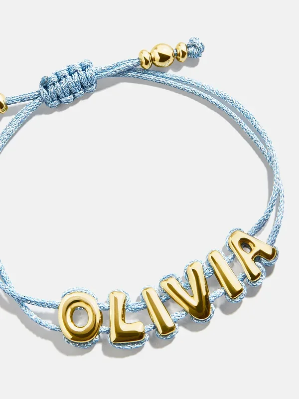 Wrapped Up Bubble Waterproof Custom Cord Bracelet – Blue