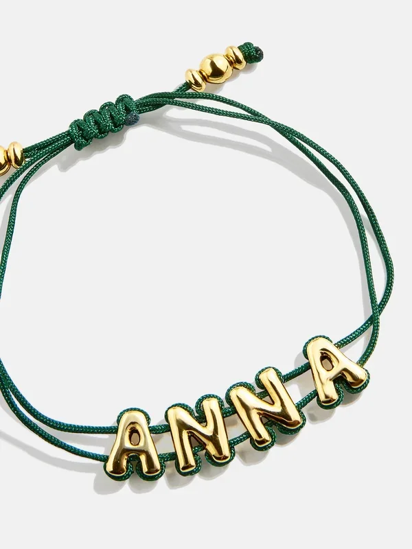 Wrapped Up Bubble Waterproof Custom Cord Bracelet – Dark Green