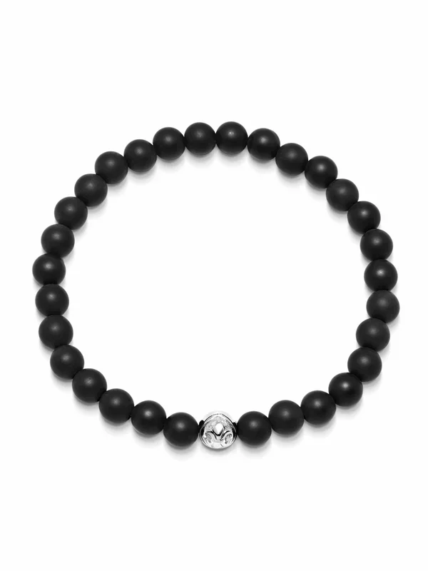 Wristband with Matte Onyx and Silver