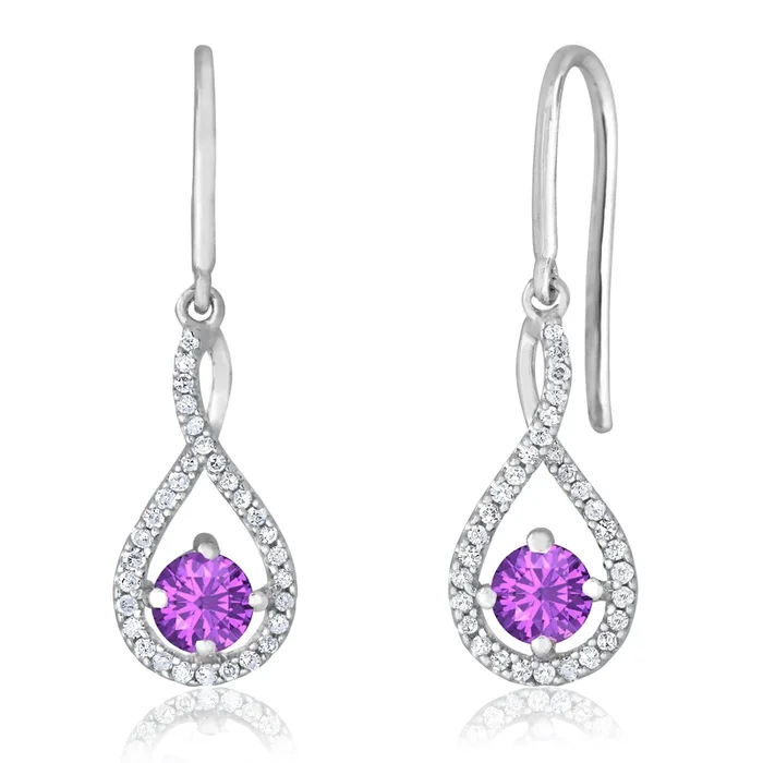 Wysteriadrop Amethyst Twist Earrings
