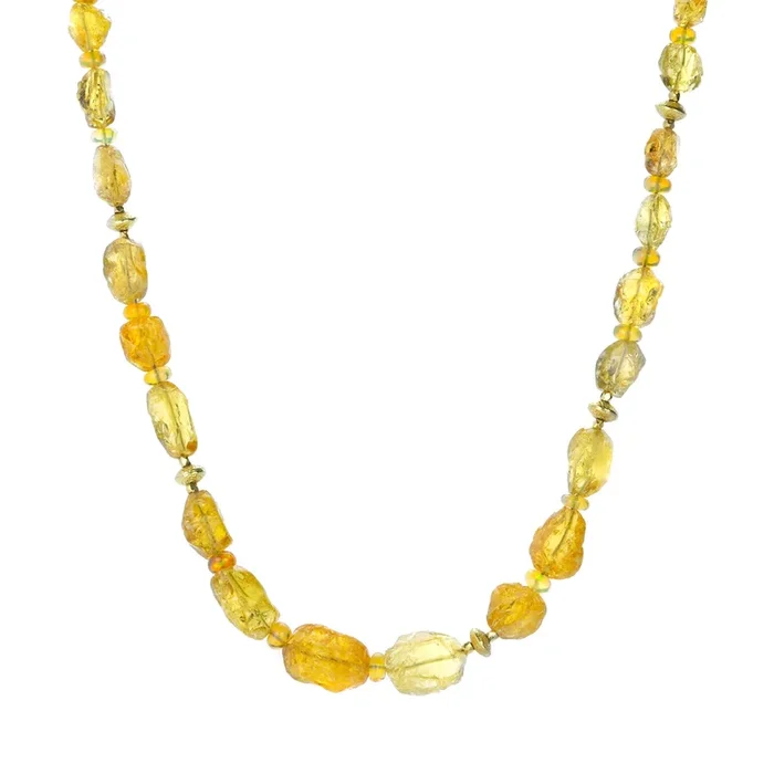 Yellow Beryl and Ethiopian Opal Necklace