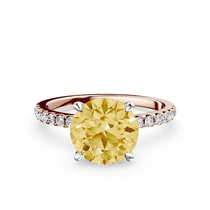 Yellow Diamond Pave Ring