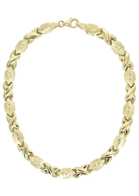 YELLOW GOLD “XO” HOLLOW NECKLACE FOR WOMEN | APPX 11.7 GRAMS