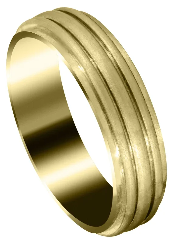 Yellow Gold Basic Carved Celtic Mens Wedding Band | Satin Finish (Joshua)