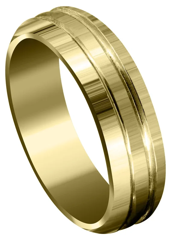 Yellow Gold Carved Celtic Mens Engagement Ring | Wire Matt Finish (Wyatt)