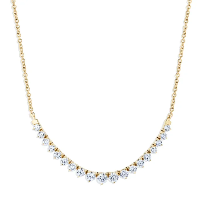 Yellow Gold Diamond Curve Necklace