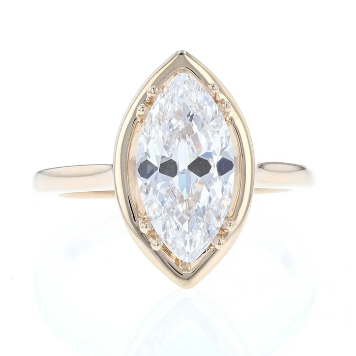 Yellow Gold Halo Marquise Engagement Ring