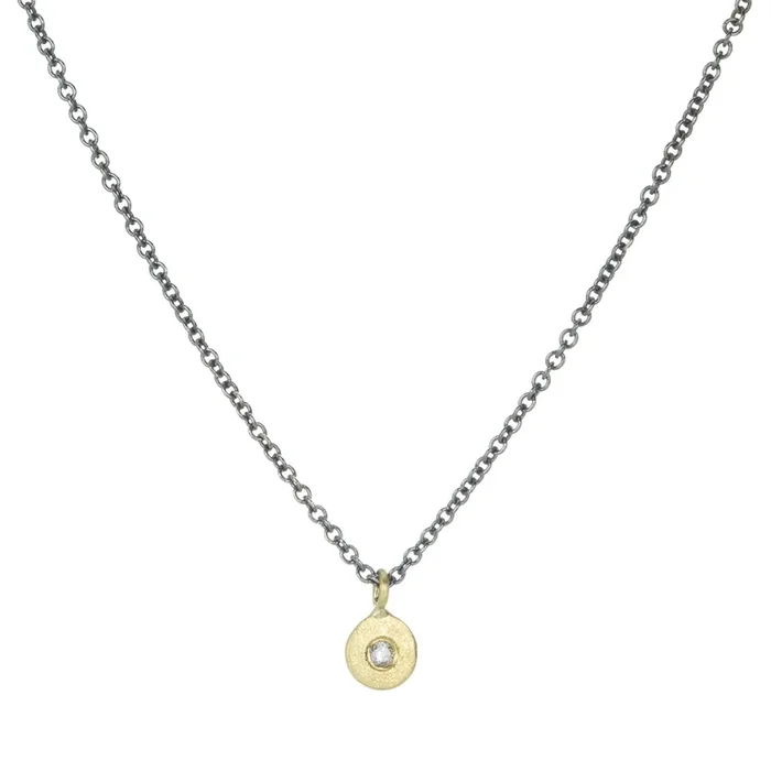Yellow Gold Pebble Pendant Necklace