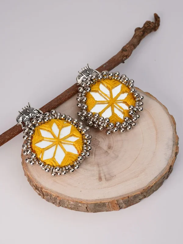 Yellow Mirror – Fabric Earring