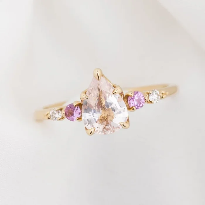 【一点物】エステルリュックスリング ・1.18ct・非加熱マダガスカル産ライトピンクサファイア・K14YG