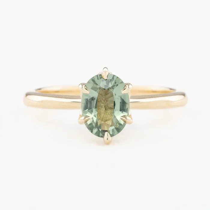 【一点物】フローリンリング ・1.11ct・非加熱グリーンサファイア・K14YG