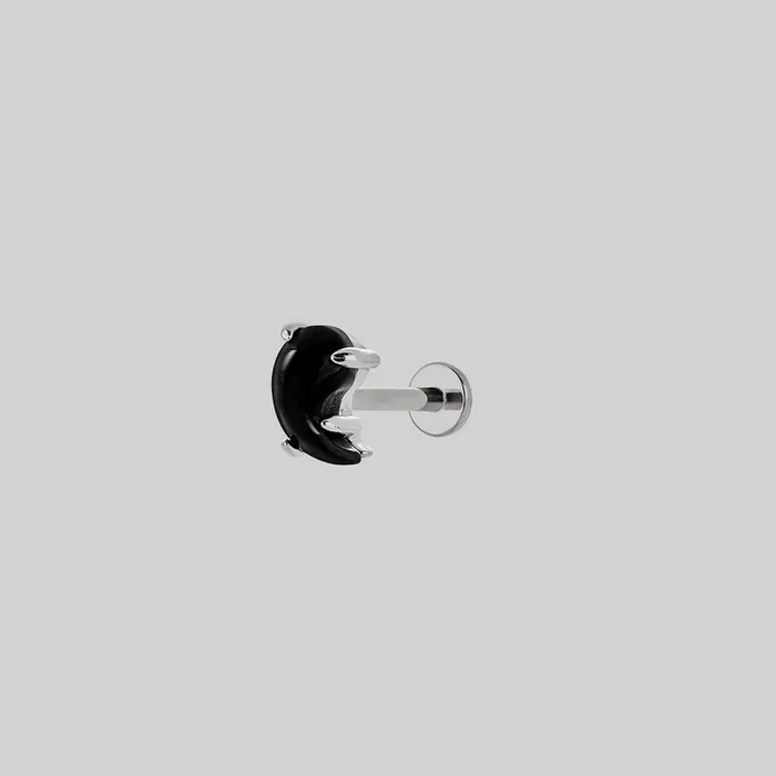 Yin & Yang Gemstone Stud Earring – Silver
