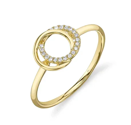 You & Me Round Diamond Fashion Ring in 14K Yellow Gold (.07ctw)