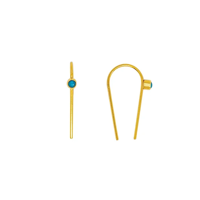 You’re Hooked Earrings in Turquoise & Gold